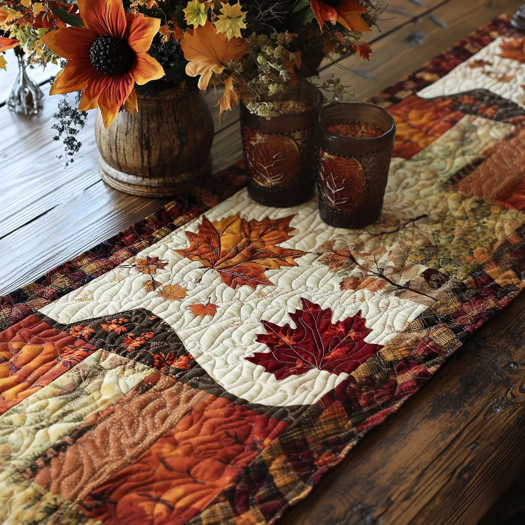 Autumn Bloom Quilted Table Runner