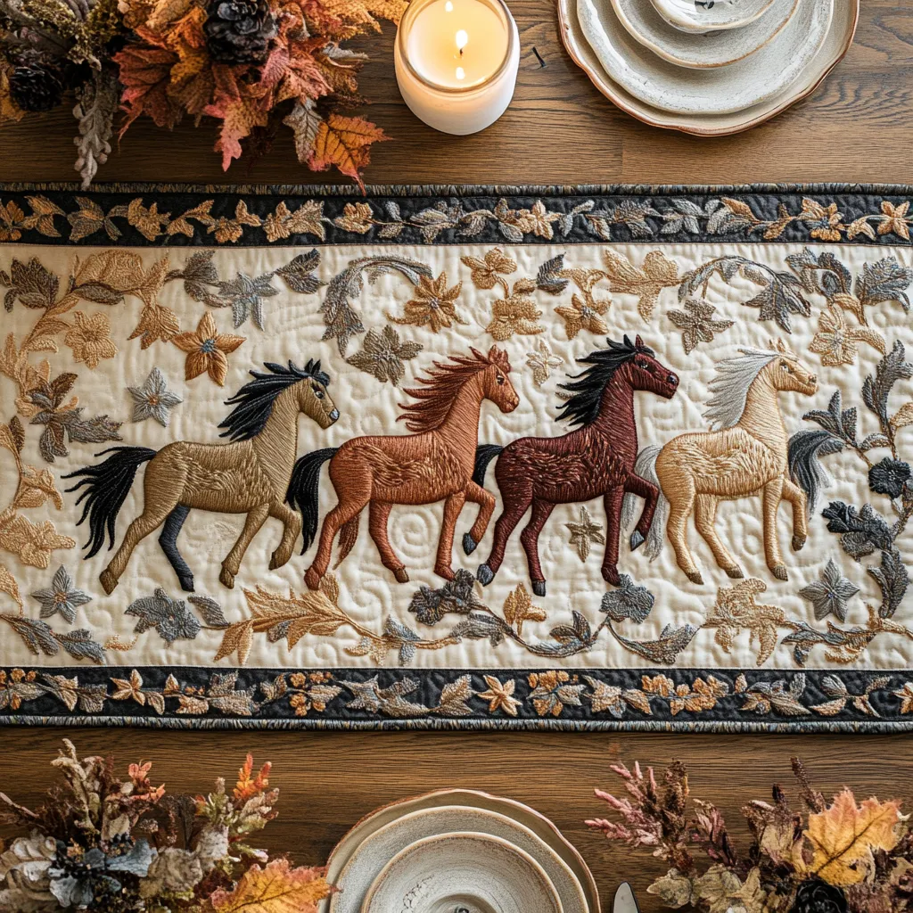 Autumn Canter Quilted Table Runner