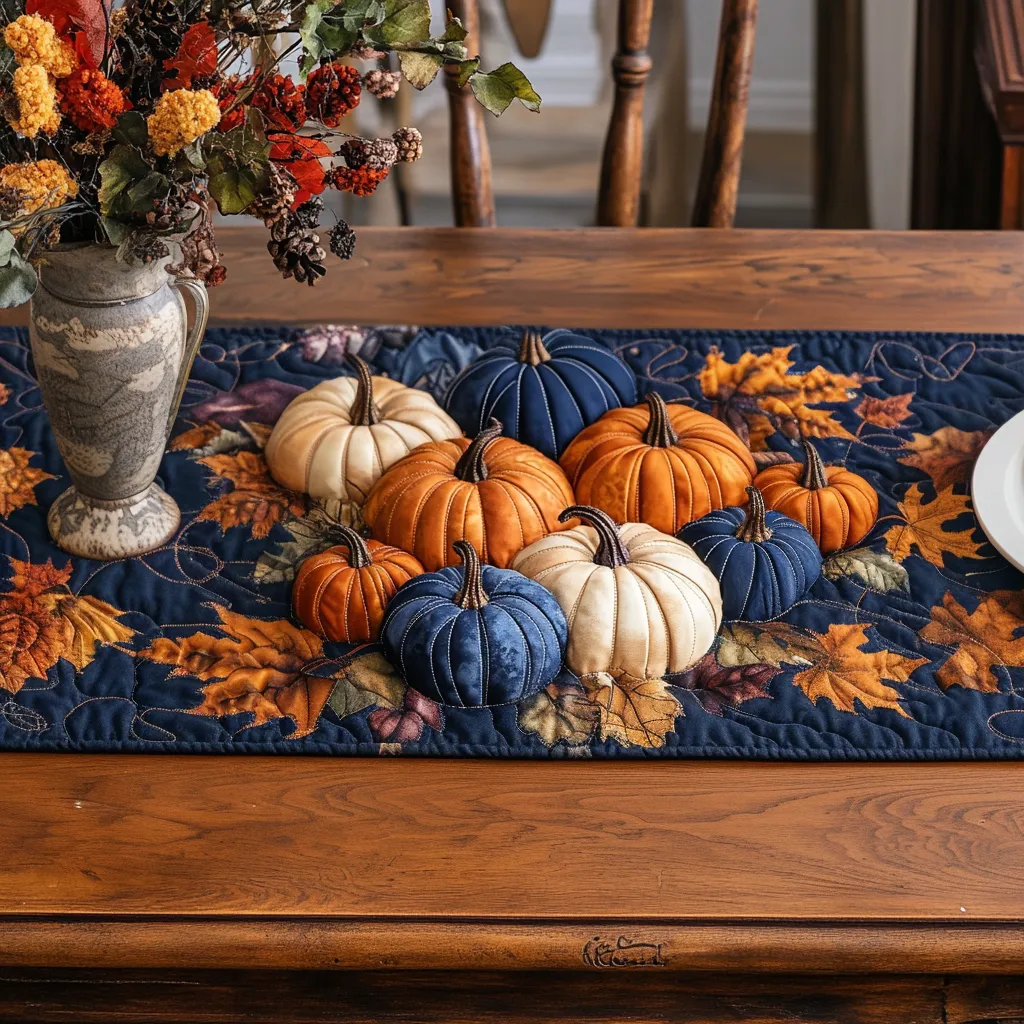 Autumn Cozy Path Quilted Table Runner