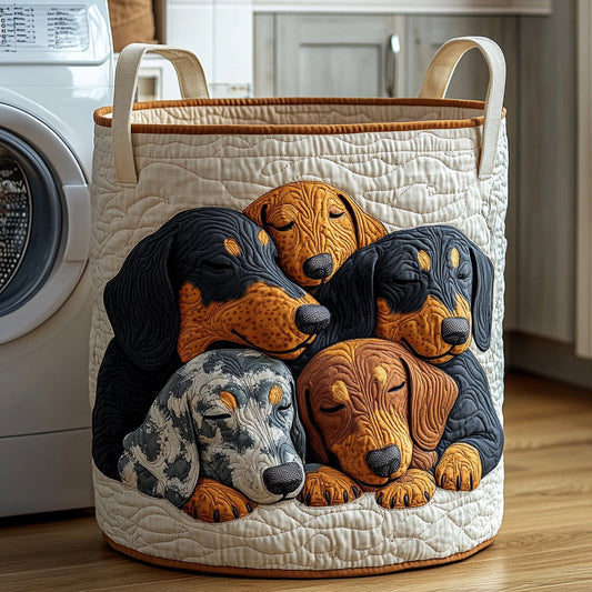 Dachshund Dream Quilted Laundry Basket