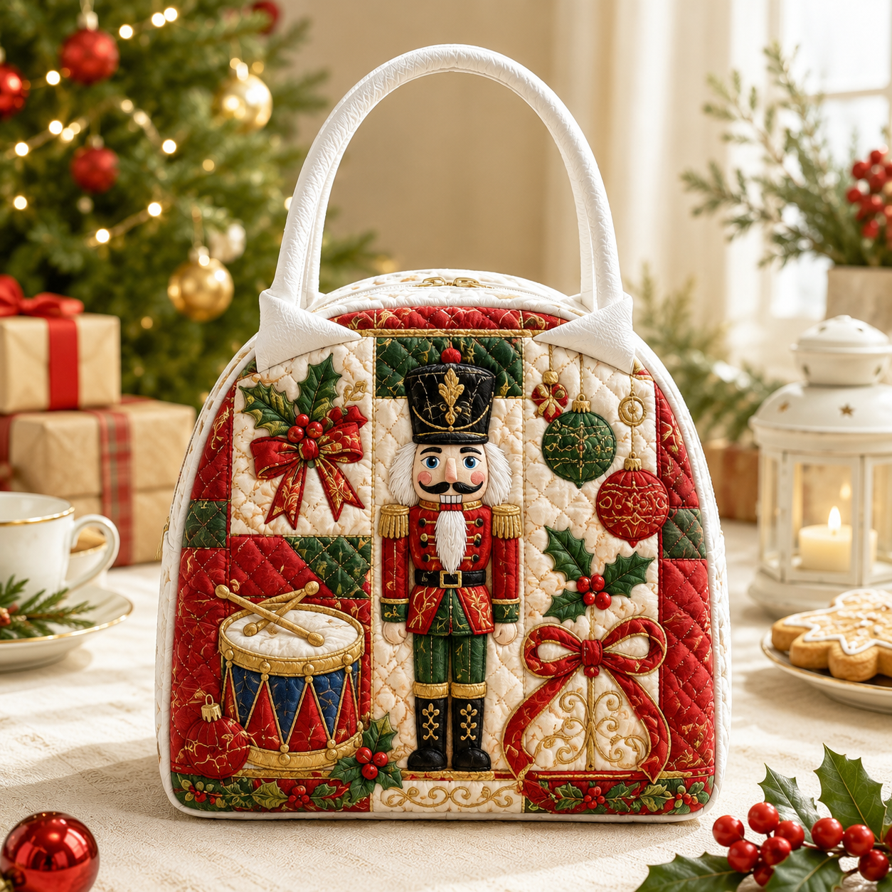 Nutcracker Holiday Quilted Lunch Bag