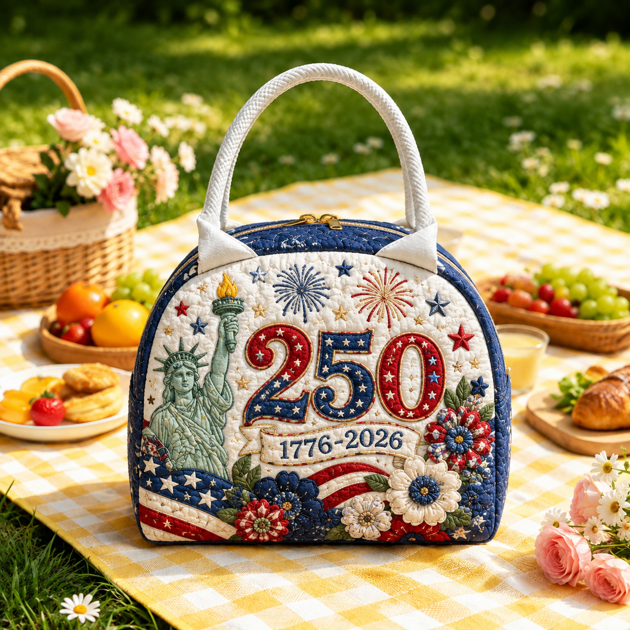 Statue of Liberty 250th Anniversary Quilted Lunch Bag