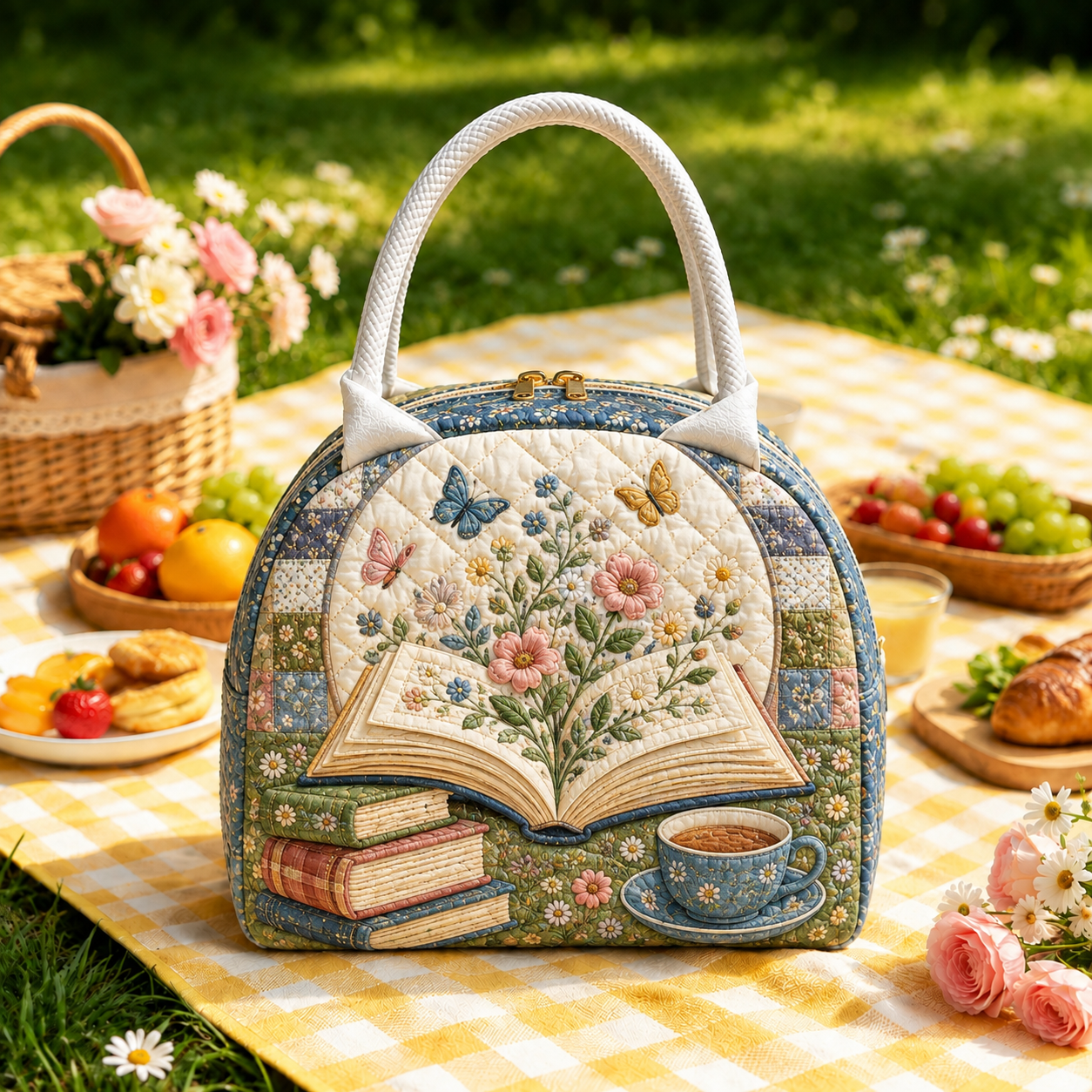 Blooming Storybook Quilted Lunch Bag