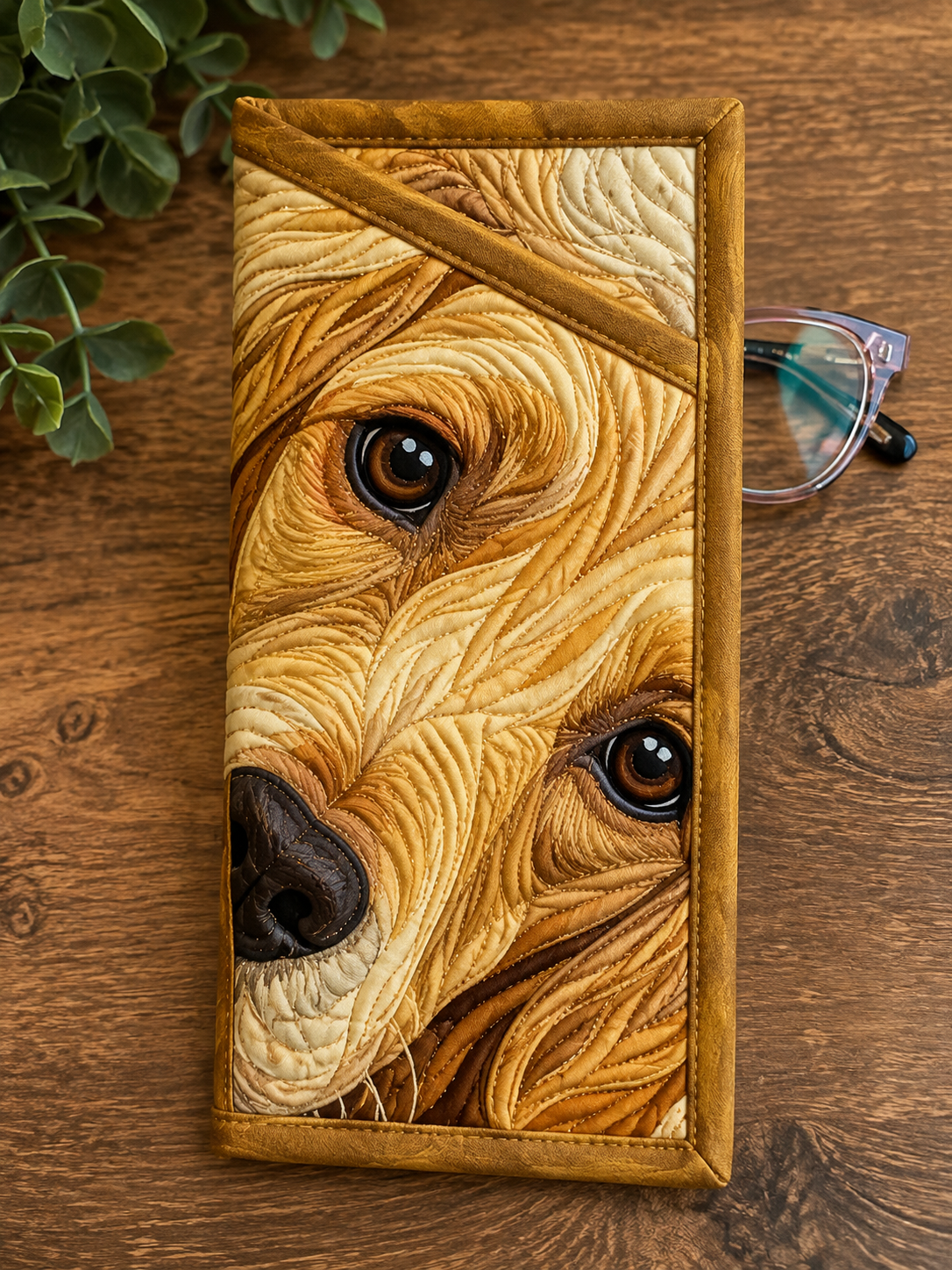 Dog's Eyes Quilted Eyeglass Case