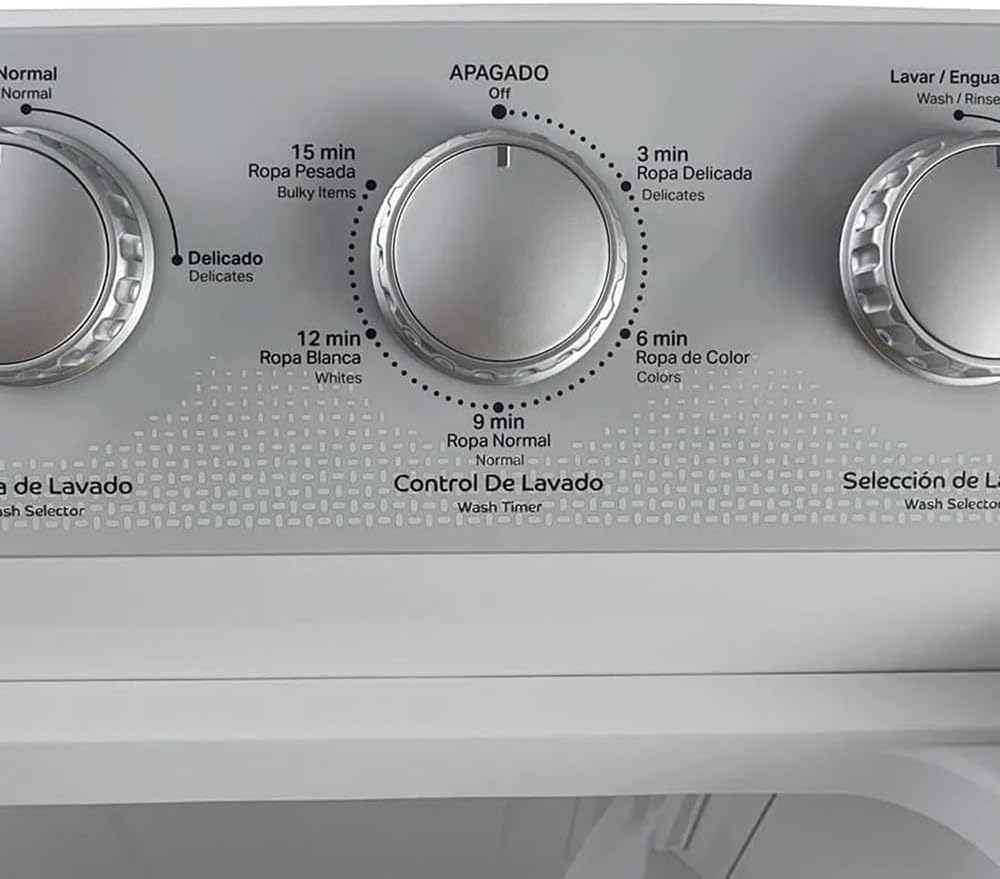 Lavadora Acros de 19kg Dos tinas Semiautomática MaxSpin Dry Blanca modelo ALD-1945JE