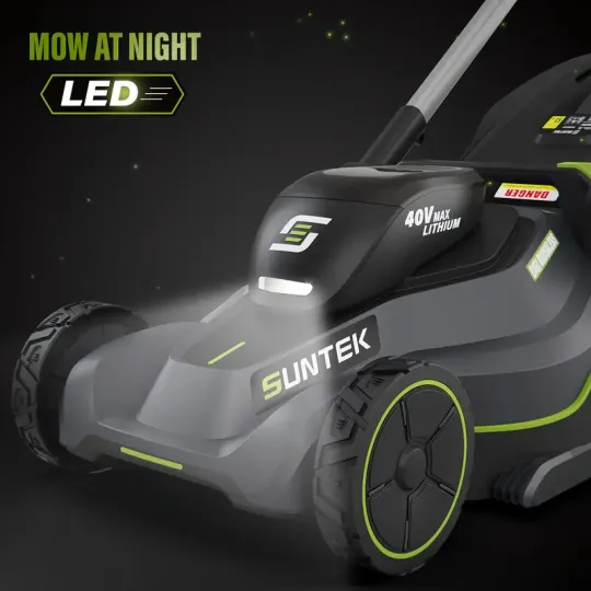SUNTEK 40V 18-Inch Cortacésped Eléctrico Inalámbrico, Cortacéspedes de Paseo Digi-Brushless, Batería de Iones de Litio de 4.0Ah y Cargador Rápido Incluido