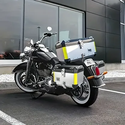 45L Motorcycle Top Box Tail Box, Aluminum Motorcycle Luggage Box, With Safety Lock, Suitable For Storing Helmets And Large Luggage