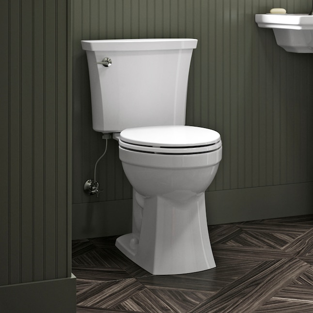 Inodoro de 2 piezas con cierre suave y altura de silla alargada blanca KOHLER Elliston WaterSense empotrable de 12 pulgadas, 1,28 GPF