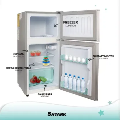 Frigobar Refrigerador Con Freezer Cuory 86l 2 Puertas 3 Pies