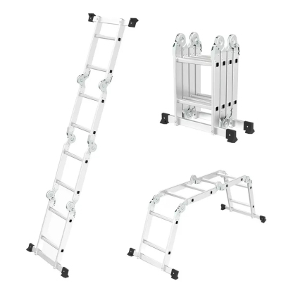 Escalera Multiuso Aluminio 2,4 Mts Plegable Resistente 3en1