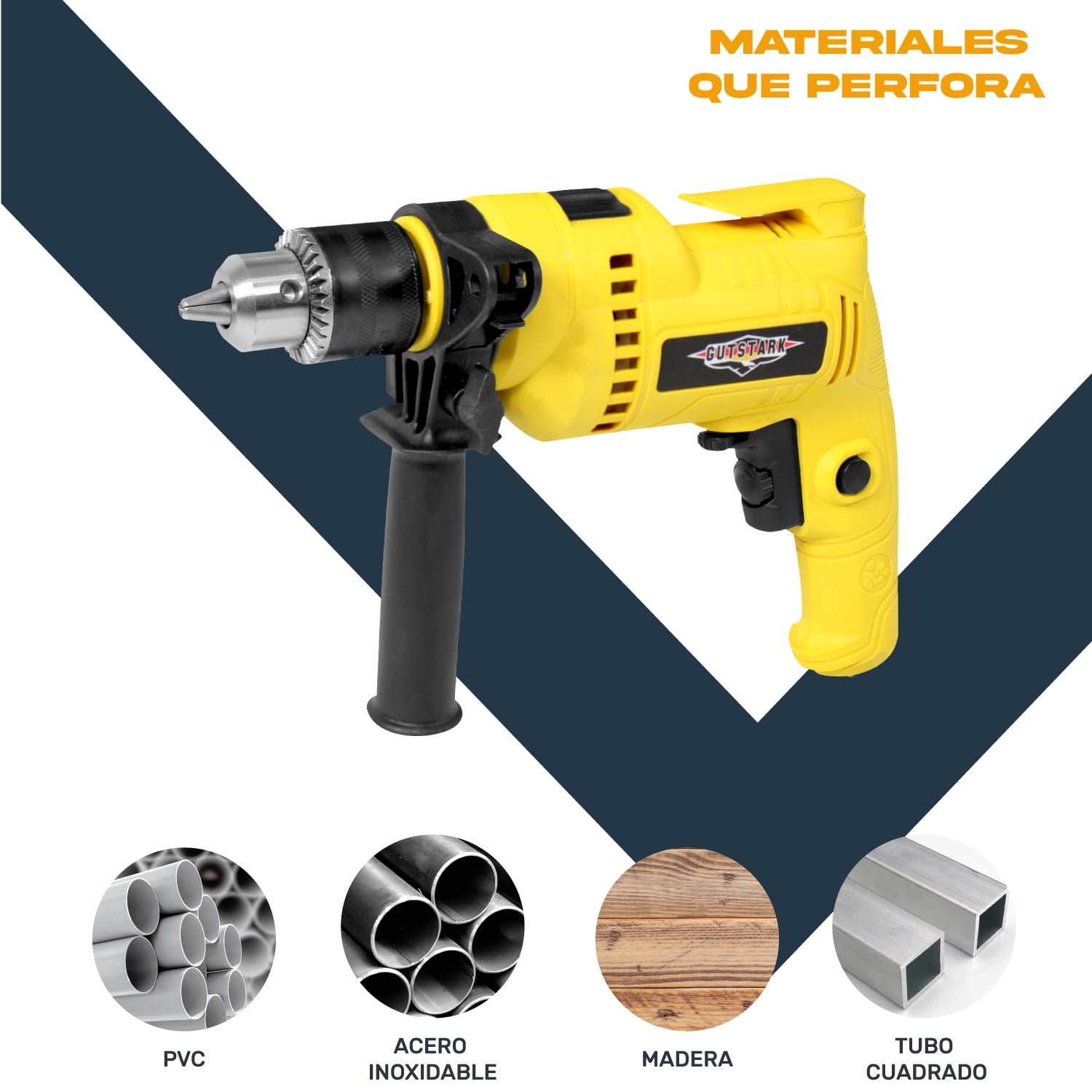 Taladro Rotomartillo Gutstark Home 1/2 710W 3000rpm Kit Herramientas 32pz