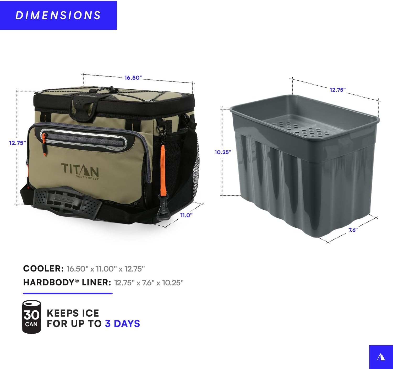 Congelador Arctic Zone Titan, 48 latas, congelador rígido sin cremallera, congelador verde musgo con aislamiento de congelación profunda, revestimiento rígido y SmartShelf-----Abridor de botellas