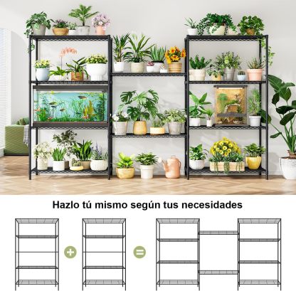 Solerconm Estante de Almacenamiento de Metal de 5 Niveles, Rack Organizador, Gran Capacidad,Uso Rudo, Estante Organizador Ajustable Multiusos,para Cocina,Garaje,Supermercado