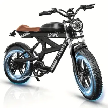 Bicicleta eléctrica con neumáticos gruesos Bicicleta eléctrica con motor sin escobillas de 750 W, batería extraíble duradera de 48 V y 15 Ah, velocidad máxima de 20 mph, adecuada para deportes al aire libre y campamentos