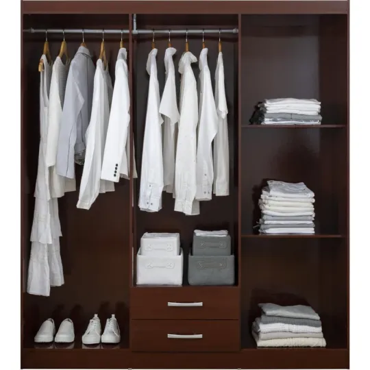 Closet Caoba 6 puertas 2 cajones