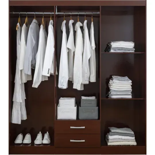Closet Caoba 6 puertas 2 cajones