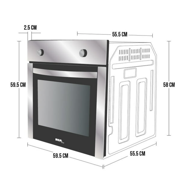 Combo Parrilla a Gas 4 Quemadores Acero Inox, Campana Cristal 60 cm y Horno a Gas LP para Empotrar 60 cm Acero Inox. Disa Home PAEM4/CAMPC60C/HGEMP24AI