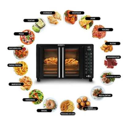 Horno Digital con Freidora de Aire Gourmia 24 Litros Negro