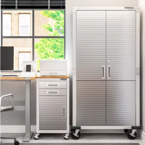 Gabinete De Almacenaje Alto Con Ruedas Acero Inoxidable Msi