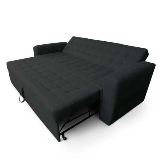 Sofa cama Matrimonial en Lino Gris Oxford Plegable moderno Mobydec Sofa cama Matrimonial Plegable en Lino