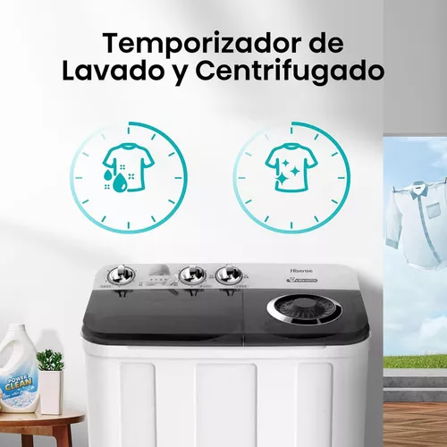 Hisense WSA1102PCN Lavadora semiautomática doble tina 11 kg
