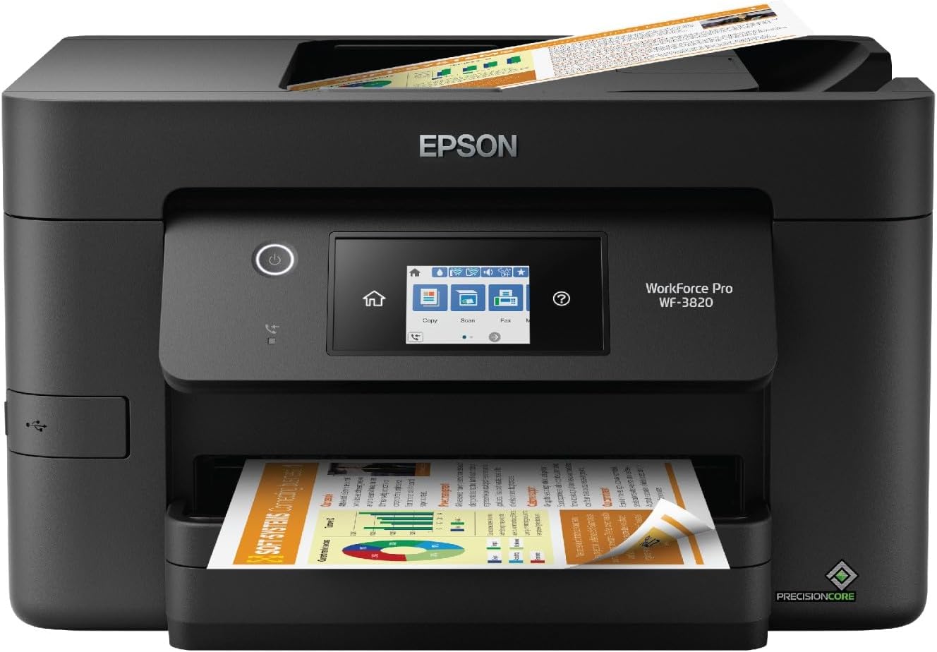 Impresora de inyección de tinta en color inalámbrica todo en uno Epson® Workforce® Pro WF-3820