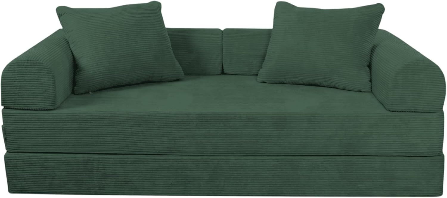 Sofá Cama Teddy Luxe | Diseño Convertible | Hecho 100% de Espuma | Comodidad y Versatilidad | 200x100x65 cm (Chocolate)