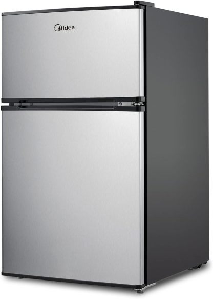 Midea WHD-113FSS1 Refrigerador compacto, 3.1 pies cúbicos, acero inoxidable
