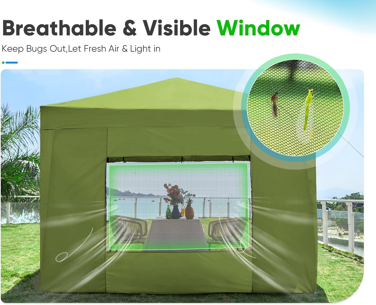 Quictent - Tienda de campaña desplegable de privacidad de 10 x 10 pulgadas con paredes laterales y ventanas ventiladas enrollables, configuración para una persona, fácil refugio para eventos