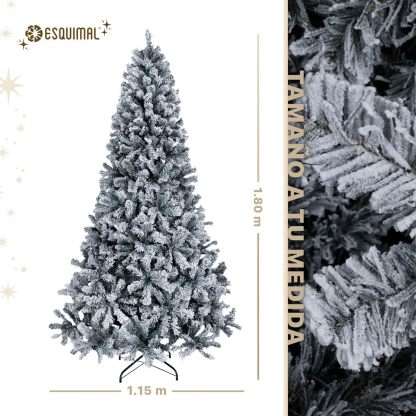 ESQUIMAL Árbol de Navidad Frondoso con Ramas Escarchadas, Pino Navideño (Azul Nevado, 1.8 m)