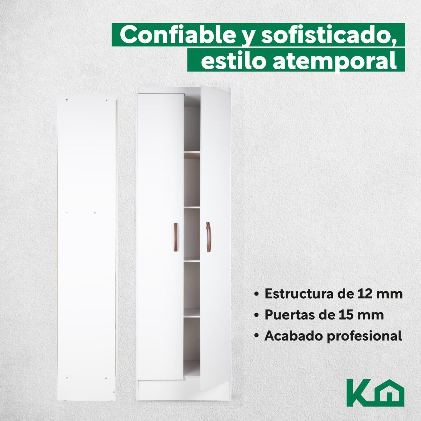 Kingshouse | Ropero De 6 Puertas con 2 Cajones – Color Café – Barra para Colgar – Estructura MDP – Mueble Organizador De Ropa – Armario para Casa, Recámara y Hogar