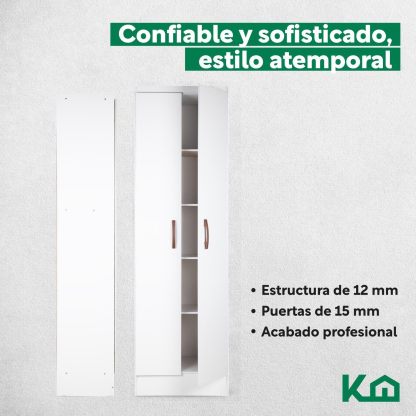 Kingshouse | Ropero De 6 Puertas con 2 Cajones – Color Café – Barra para Colgar – Estructura MDP – Mueble Organizador De Ropa – Armario para Casa, Recámara y Hogar