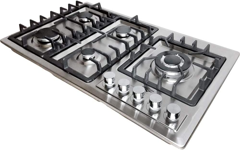 Gutstark Estufa Parrilla Acero Inoxidable A Gas 5 Quemadores Empotrable Hogar Cocina Gas Lp Gas Natural