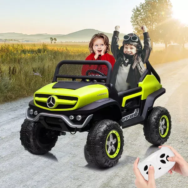 Camión de paseo de 24V para niños, coche eléctrico de 2 plazas con licencia Mercedes Benz para niños pequeños, juguete para montar con Control remoto