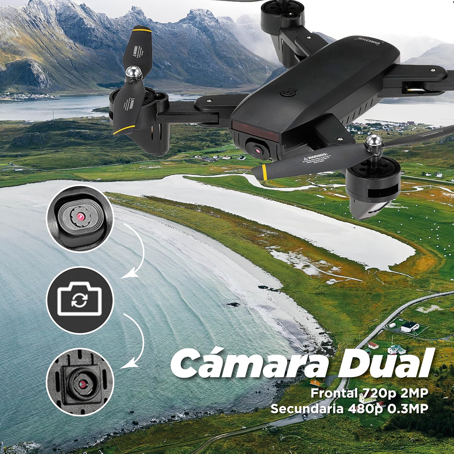 Binden - Drone Profesional B19 EIS, Cámara 2K, Sensor de Flujo Óptico, GPS, Barómetro, Quadcopter con Control Remoto, Funciones Inteligentes, 21 minutos de Vuelo - Gris Claro