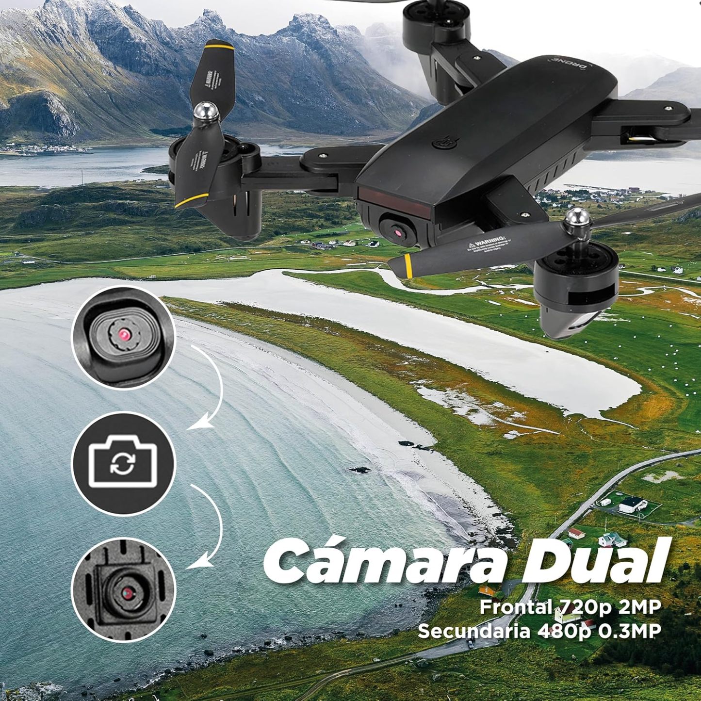 Binden - Drone Profesional B19 EIS, Cámara 2K, Sensor de Flujo Óptico, GPS, Barómetro, Quadcopter con Control Remoto, Funciones Inteligentes, 21 minutos de Vuelo - Gris Claro
