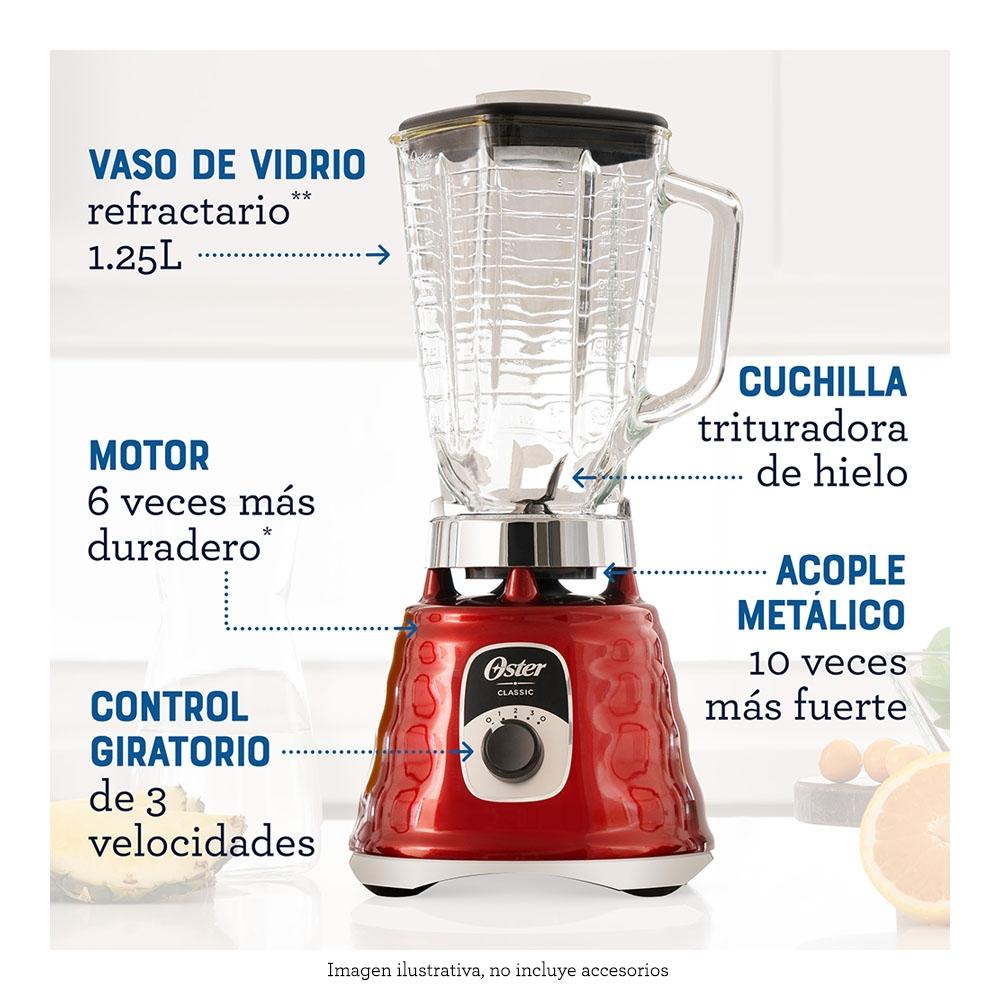 Licuadora Oster Clásica Vaso de Vidrio 1.25 Litros 3 Velocidades