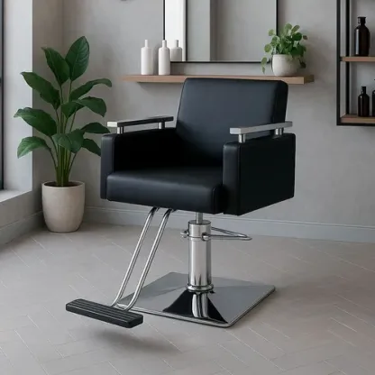 Sillon Silla Barberia Estetica Cuadrada 360° Moderna Color Rosa Tipo de respaldo Fijo Nanofort