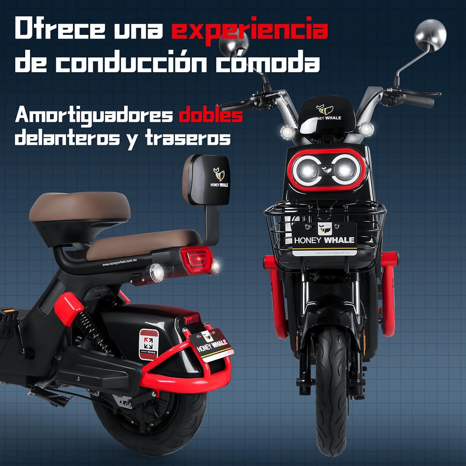 HONEYWHALE KC PRO Bicicleta Electrica para Adultos, Moto Electrica con Alarma, Potencia Motor Hasta 800W, Velocidad Máxima 45KM/H, Autonomía 60KM, Compatible con Desbloqueo NFC