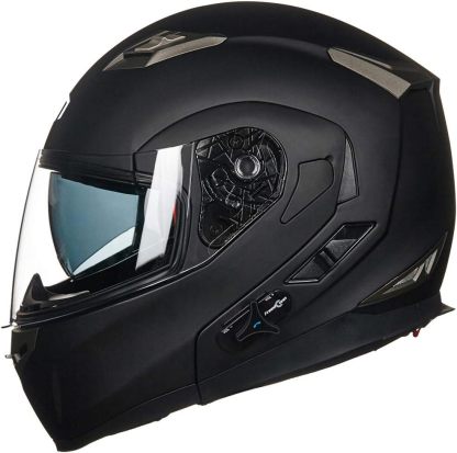 ILM - Casco de Motocicleta Modular Integrado con Bluetooth, con protección Solar para Mp3, Modelo 953/953 Pro