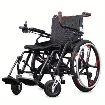 Silla de Ruedas Eléctrica para Adultos 25KG 500W con Motores Dobles, Plegable y Ligera, Silla de Ruedas Motorizada para Personas Mayores con Soporte de 120KG, Silla de Ruedas Todo Terreno, Negra