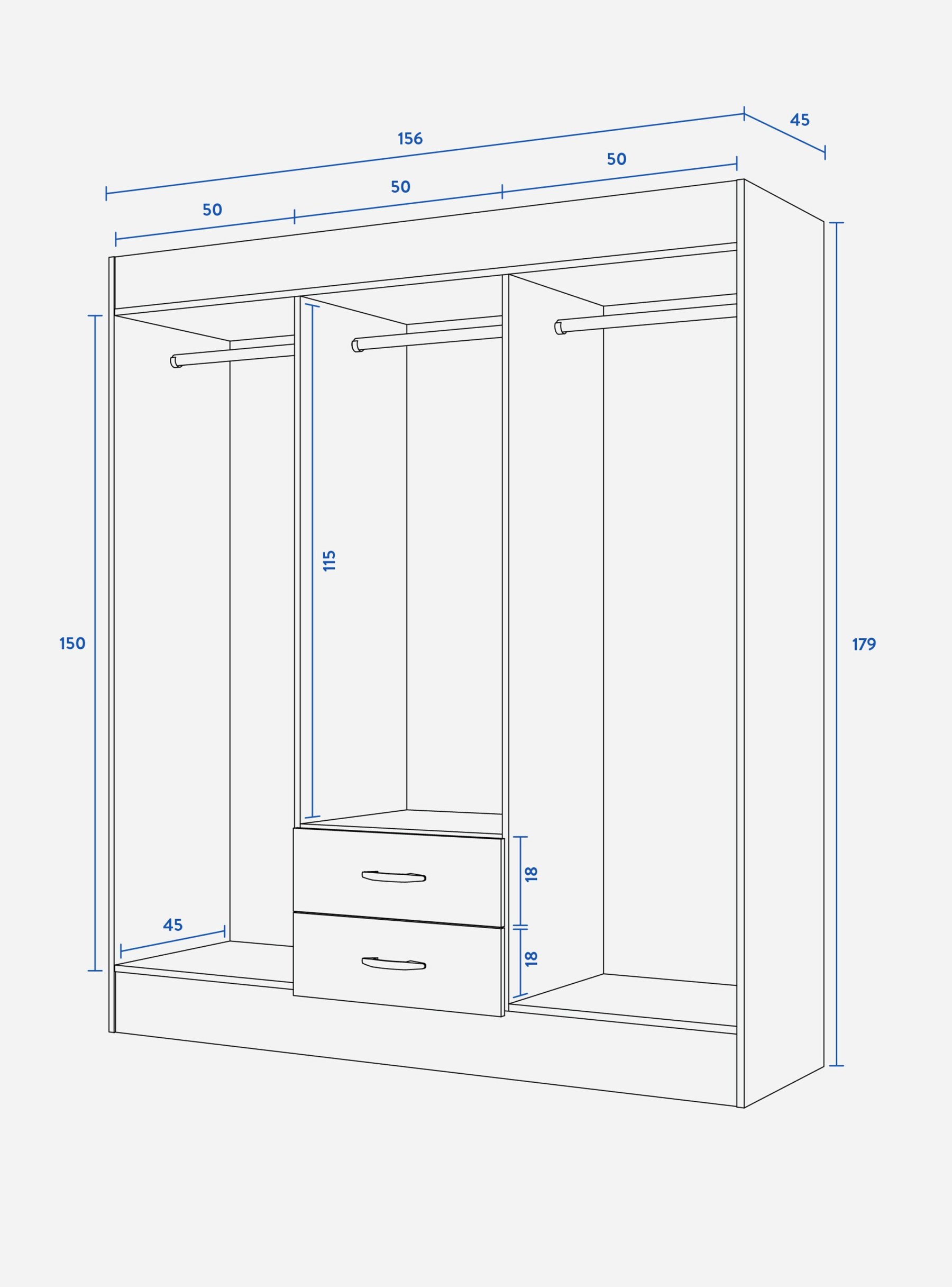 Set Muebles Dormitorio Clóset Trancura + Cómoda Fénix