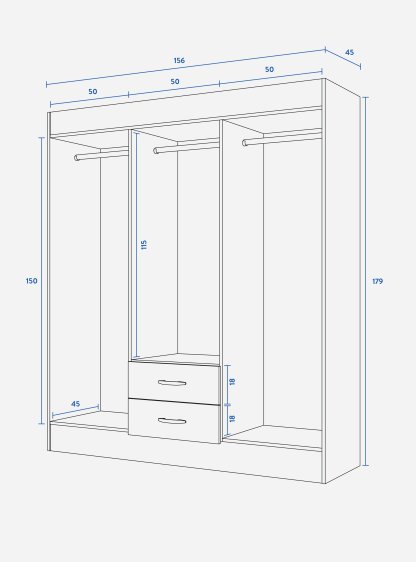 Set Muebles Dormitorio Clóset Trancura + Cómoda Fénix