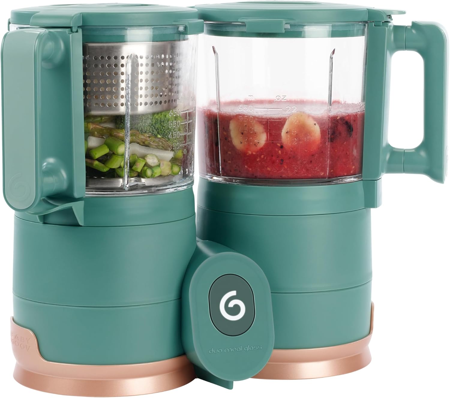 Babymoov Duo Meal 6 en 1: Procesador de Alimentos para Bebés con Vaporizador y Licuadora de Velocidades Múltiples, Calienta y Descongela (Aprobado por Nutricionistas), Gris