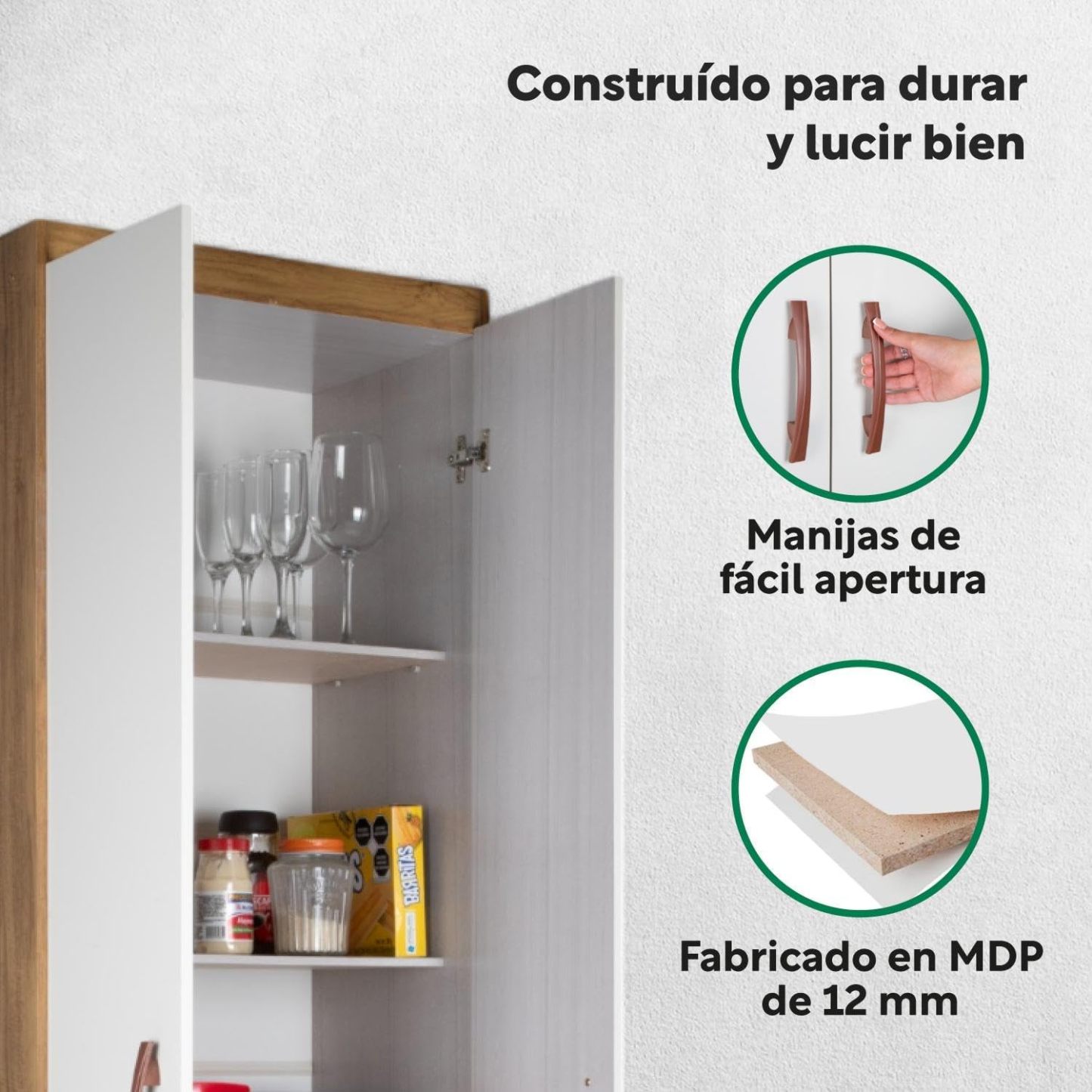 Kingshouse | Ropero De 6 Puertas con 2 Cajones – Color Café – Barra para Colgar – Estructura MDP – Mueble Organizador De Ropa – Armario para Casa, Recámara y Hogar