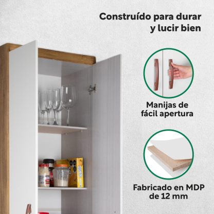 Kingshouse | Ropero De 6 Puertas con 2 Cajones – Color Café – Barra para Colgar – Estructura MDP – Mueble Organizador De Ropa – Armario para Casa, Recámara y Hogar