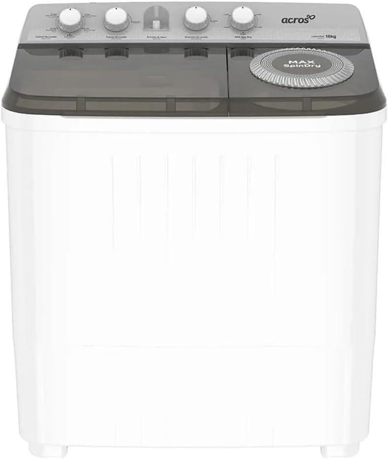 Lavadora Acros de 19kg Dos tinas Semiautomática MaxSpin Dry Blanca modelo ALD-1945JE
