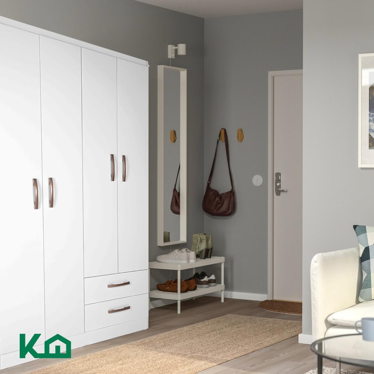 Kingshouse | Ropero De 6 Puertas con 2 Cajones – Color Café – Barra para Colgar – Estructura MDP – Mueble Organizador De Ropa – Armario para Casa, Recámara y Hogar