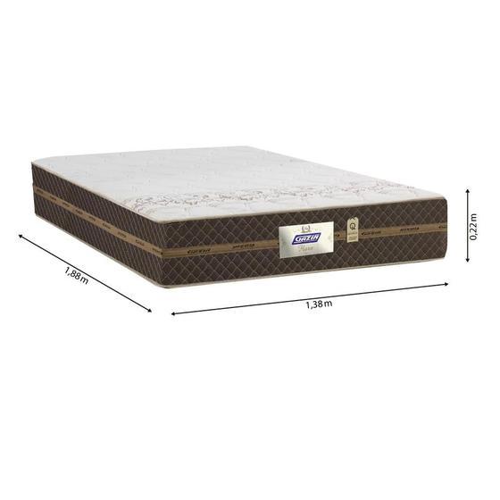 Cama Baúl Pareja Colchón Muelles Flora Marrón / Blanco 138x188x63cm - Gazin