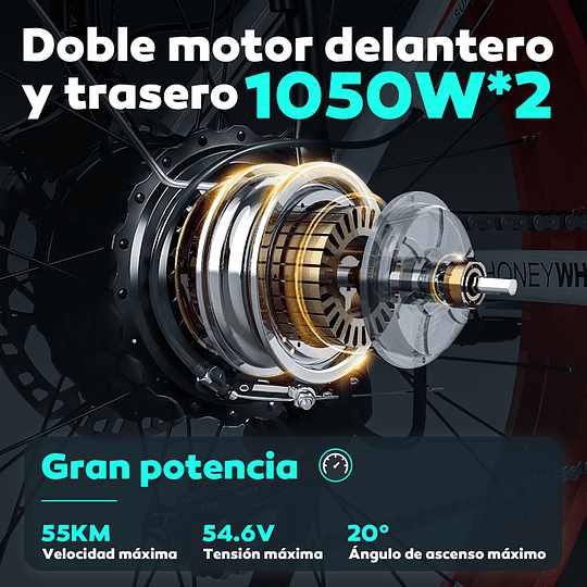 Bicicleta Eléctrica de montaña Honey Whale BK08 Rojo